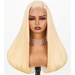 16” Blonde 613 HD 6x5 Lace Front Wig 100% Human Hair 230% Density #NC2